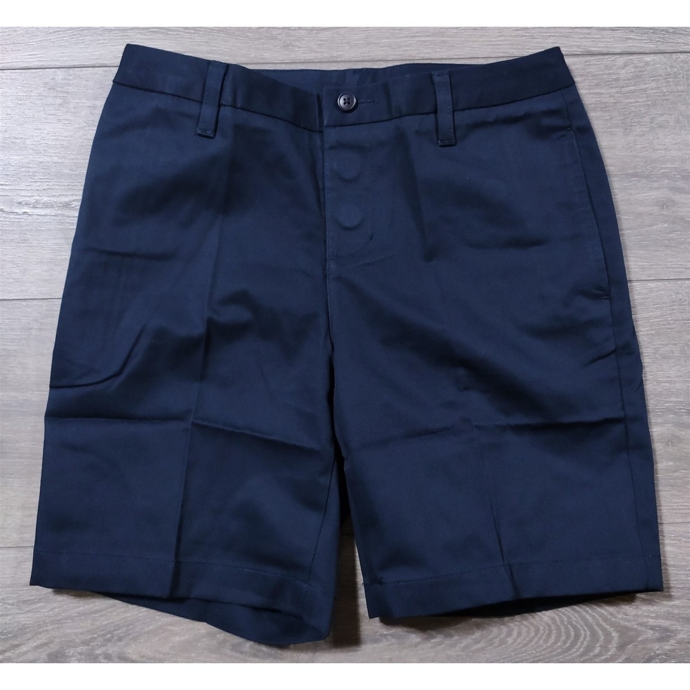 Lands End Chino Shorts Kids 14 Navy Blue School Uniform Magna Ready Girls